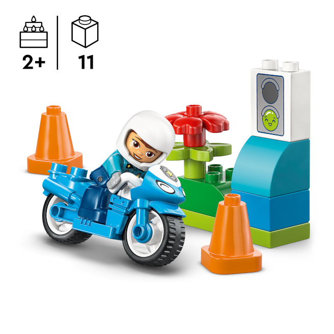 LEGO DUPLO MOTOCICLETA ALBASTRA DE POLITIE, 10471
