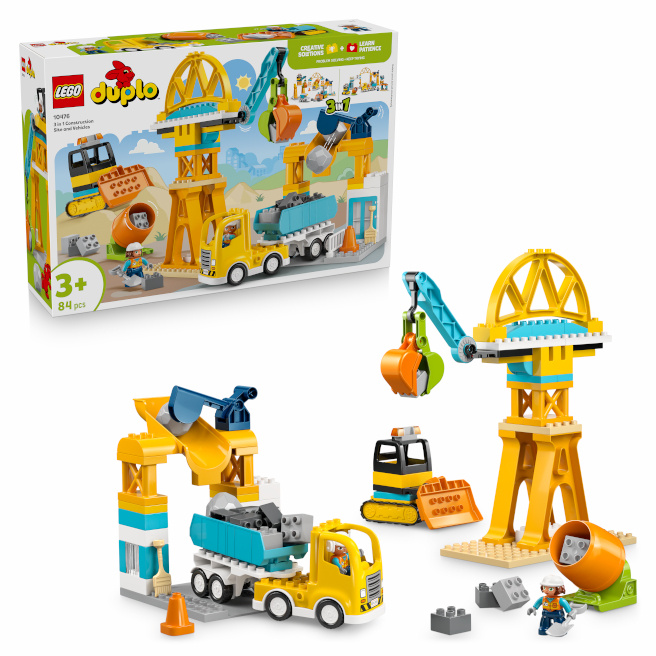 LEGO DUPLO SANTIER SI VEHICULE DE CONSTRUCTII 3 IN 1, 10476