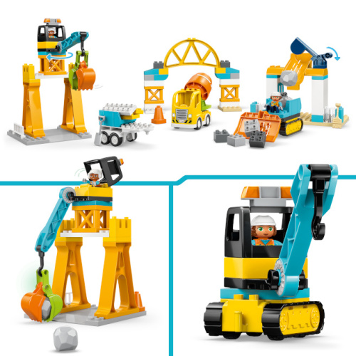 LEGO DUPLO SANTIER SI VEHICULE DE CONSTRUCTII 3 IN 1, 10476