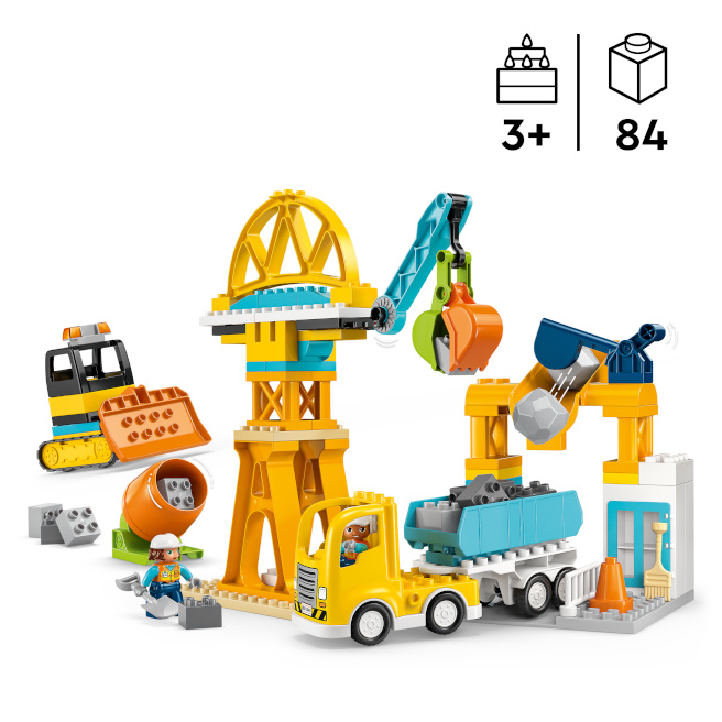 LEGO DUPLO SANTIER SI VEHICULE DE CONSTRUCTII 3 IN 1, 10476