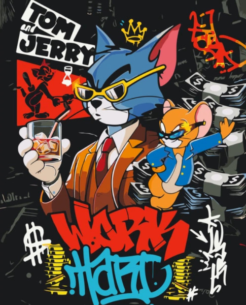 Pictura pe numere „Disney. Tom si Jerry. Eroi de film” 40*50 cm Origami, LW3459