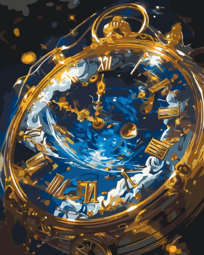 Pictura pe numere „Peisaj. Puterea timpului” cu vopsele metalice 40*50 cm Origami, LW3466