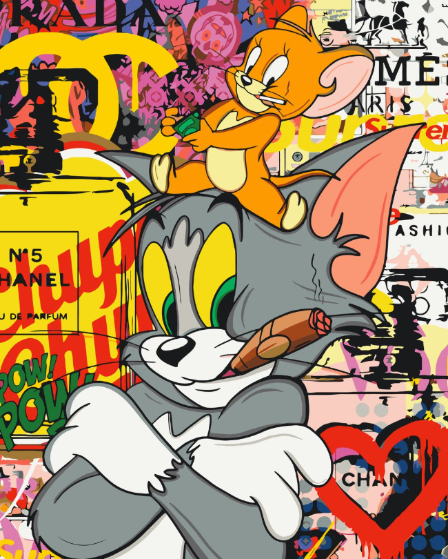 Pictura pe numere „Eroi de film. Tom si Jerry” 40*50 cm Origami, LW3481