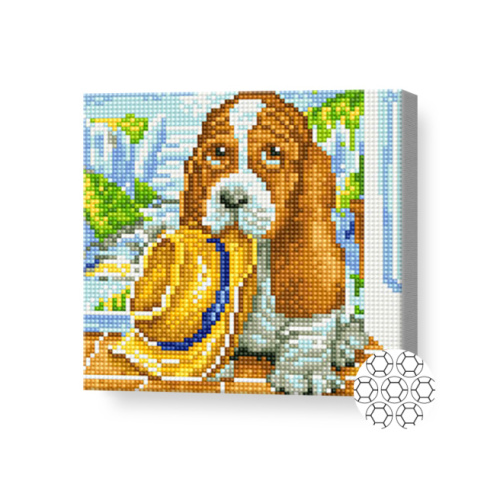 Алмазная мозаика  Щенячьи глазки, 20x20 см, BJ1100