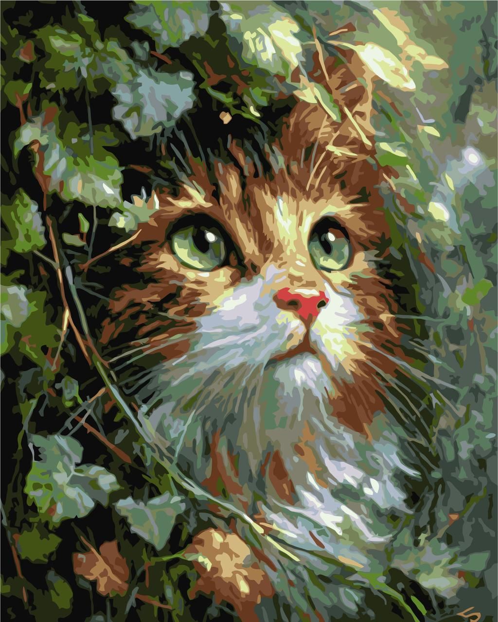 Pictura pe numere „Pisicuta draguta cu ochi de smarald” 40×50 cm Origami, LW2002-01