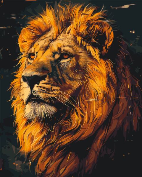 Pictura pe numere „Animale. Leu” 40*50 cm Origami, LW2230