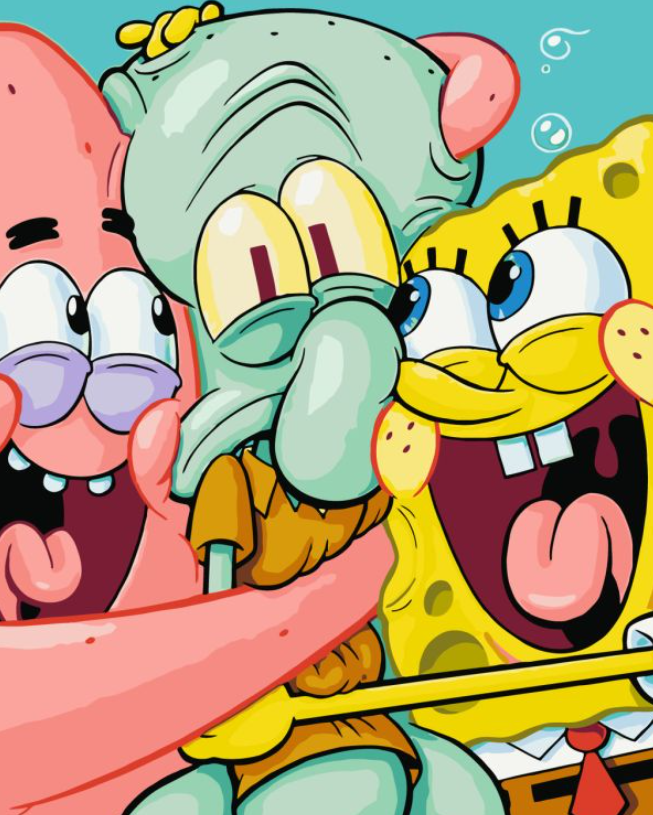Картина по номерам «Герои кино. Спанчбоб» 40*50 см Оригами, LW3498