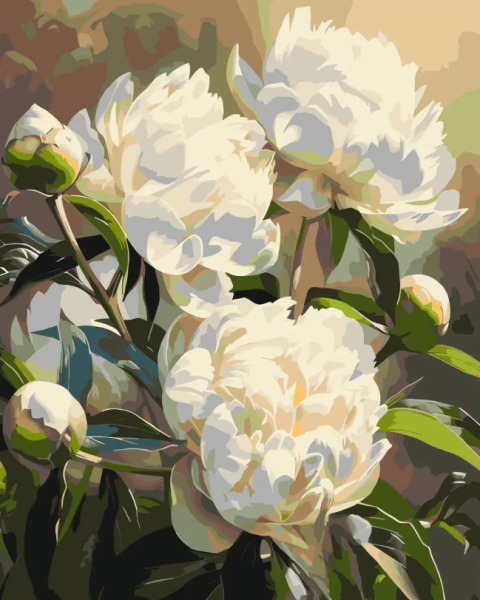 Pictura pe numere „Flori. Armonia bujorilor” 40*50 cm Origami, LW3533