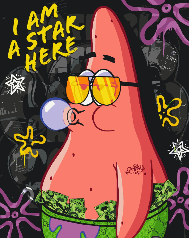 Pictura pe numere „Eroi de film. Patrick (SpongeBob)” 40*50 cm Origami, LW3542