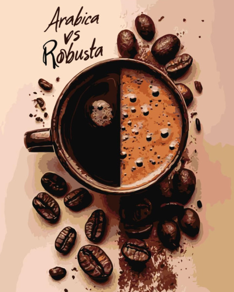 Pictura pe numere „Natura statica. Gust de cafea” 40*50 cm Origami, LW3547