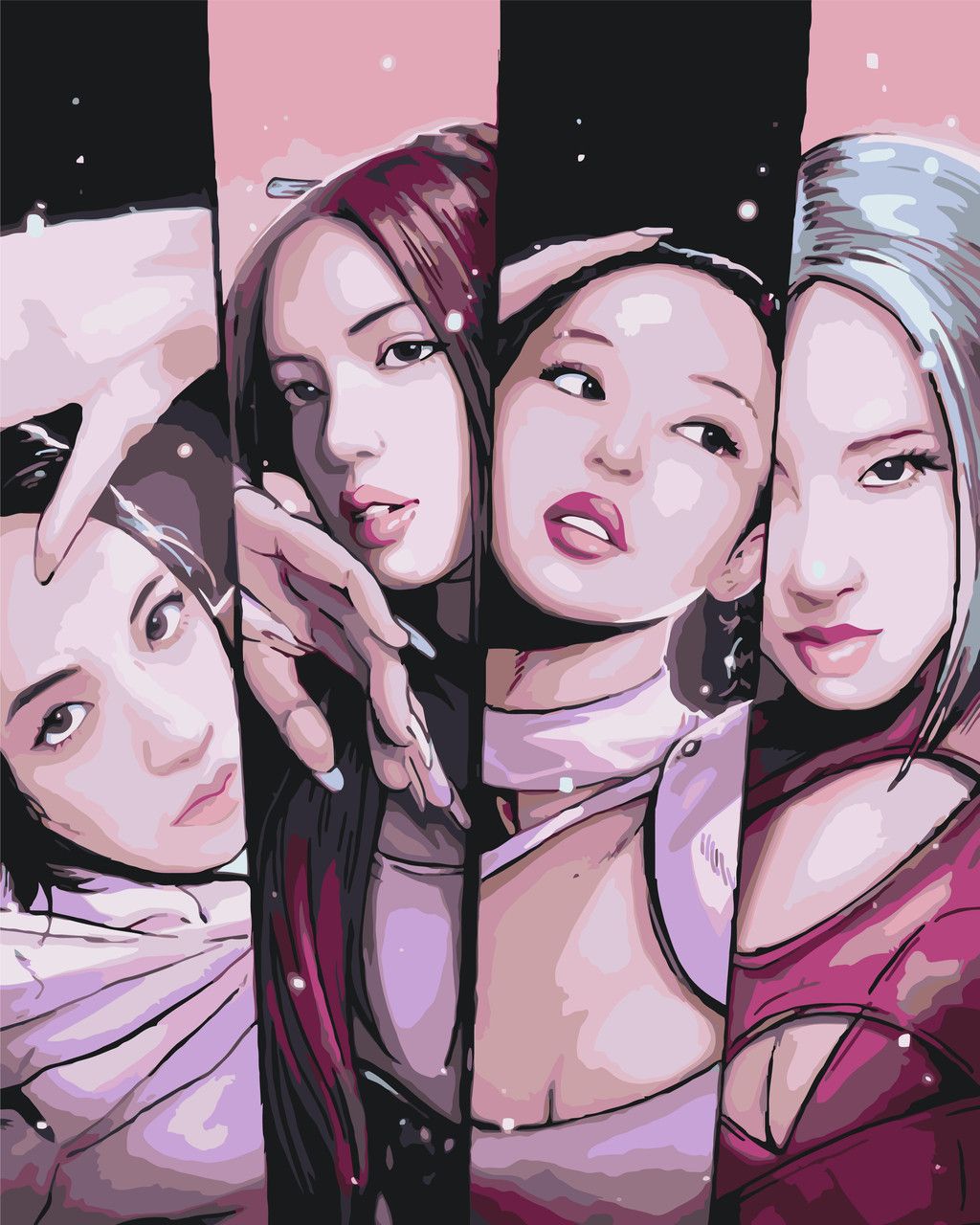 Pictura pe numere „Blackpink, grup muzical, K-pop” 40*50 cm Origami, LW30290