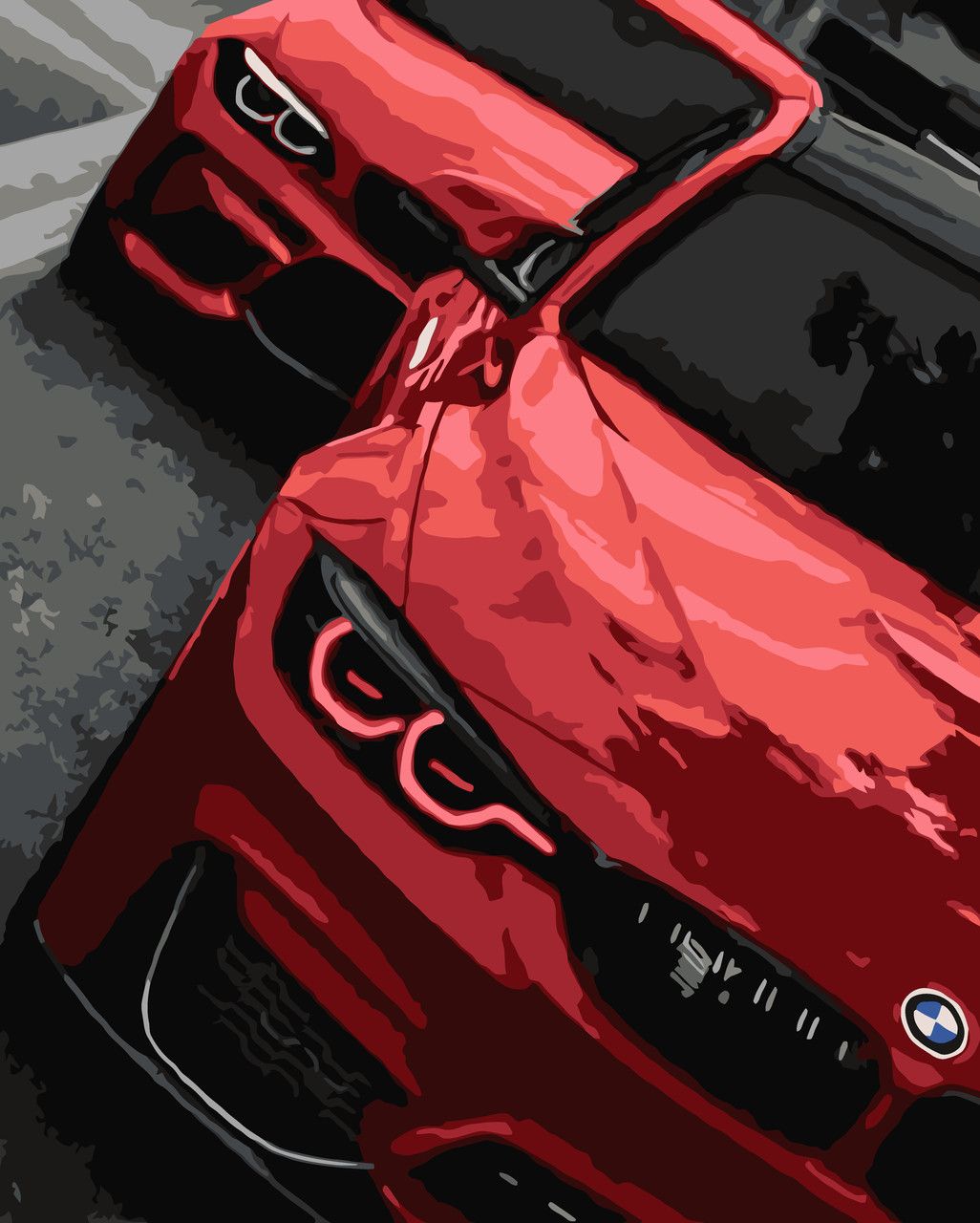 Pictura pe numere „BMW rosie” 40*50 cm Origami, LW3155