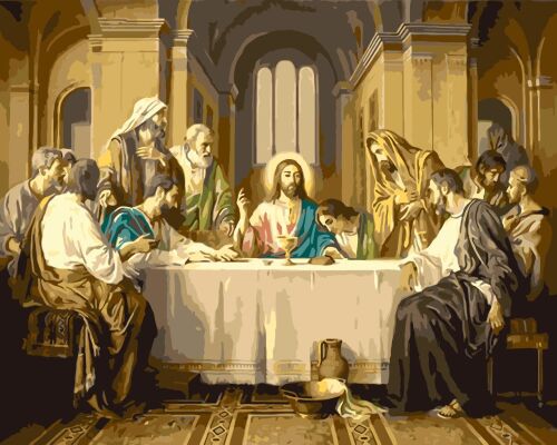 Pictura pe numere „Cina cea de taina” 40*50 cm Origami, LW3242