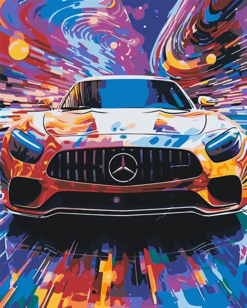 Картина по номерам «Авто. Мерседес арт» 40*50 см Оригами, LW3313