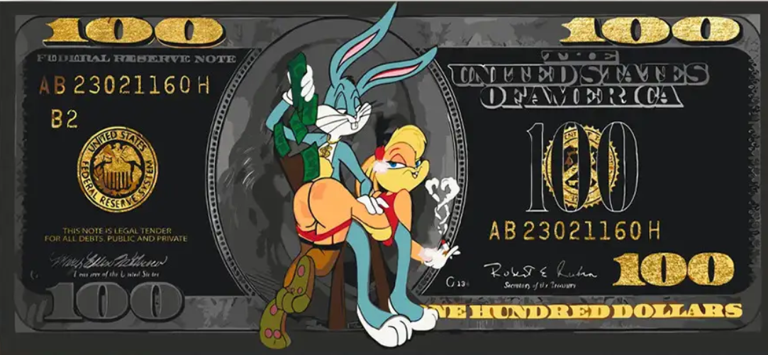 Pictura pe numere „Eroi de film. Backs si Lola Bunny” cu vopsele metalice 40*80 cm Origami, LW5123