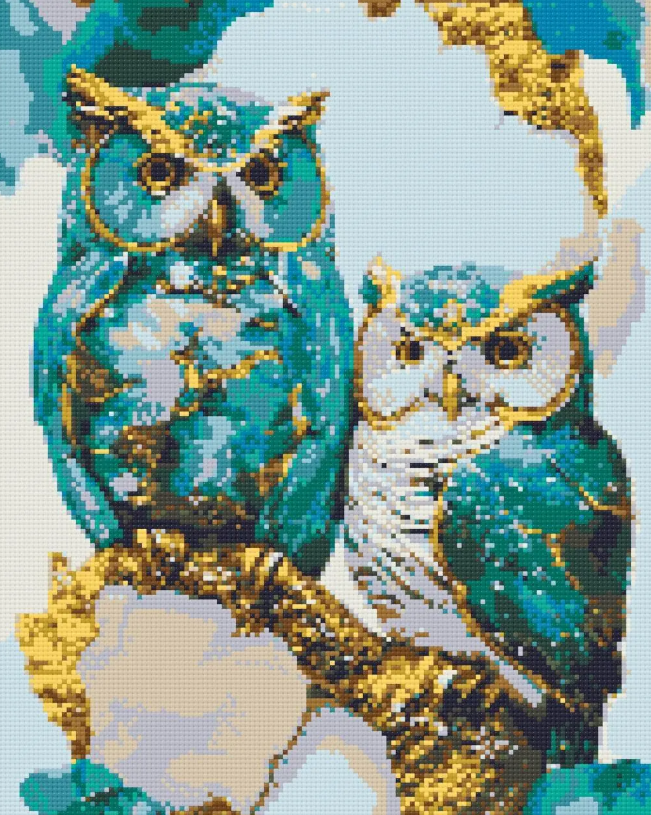 Алмазная мозаика «Две совы» 40*50 см Оригами, OD3405