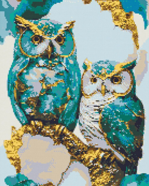 Алмазная мозаика «Две совы» 40*50 см Оригами, OD3405