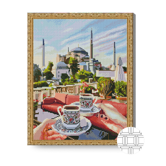 Mozaic cu diamante pătrate Cafea turcească, 40x50 cm, QB205235