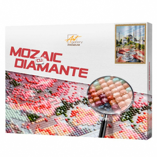 Mozaic cu diamante pătrate Cafea turcească, 40x50 cm, QB205235