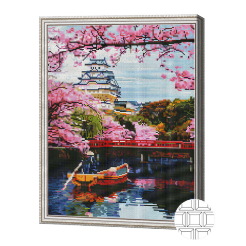 Aлмазная мозаика квадратная Цветение сакуры, 40x50 см, QB205009