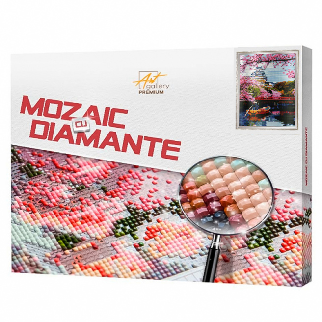 Mozaic cu diamante pătrate Înflorirea sakurei, 40x50 cm, QB205009