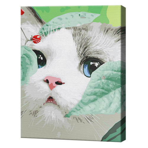 Картина по номерам ,,Голубоглазая кошечка,, 40x50 см GX32529