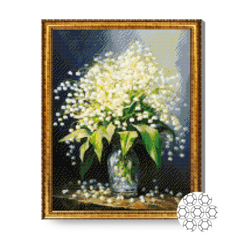 Aлмазная мозаика квадратная ,,Нежные ландыши,, 40x50 см GA86380