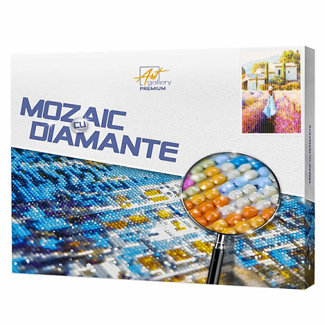 Mozaic cu diamante ,,Fată în câmpul de levănțică,, 40x50 cm, GA82476