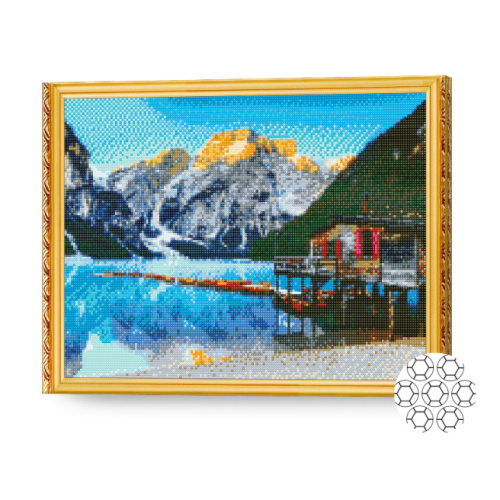 Алмазная мозаика ,,Лазурное озеро в горах,, 40x50 см, GA76695