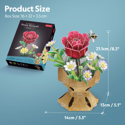 3D пазл «Букет цветов – Роза» W3301h