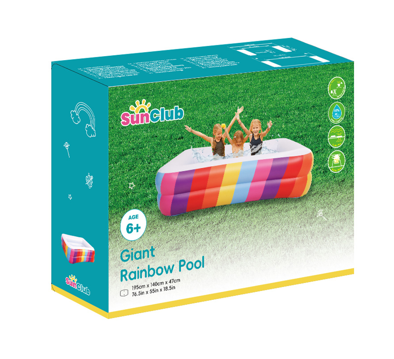 Надувной бассейн "Rainbow" 195x140x47см, 440 Л, 6+, 51470