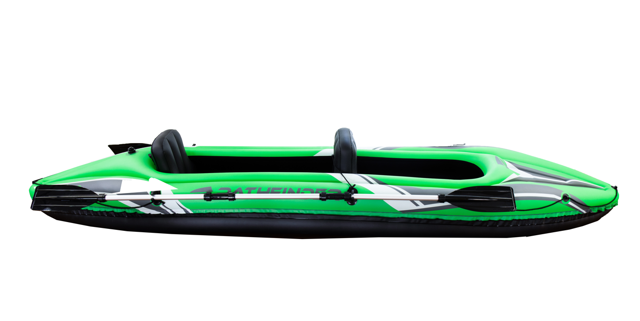 Caiac gonflabil Pathfinder pentru 2 persoane cu vasle si pompa, 350x78x47 cm, pana la 180 kg, 34177