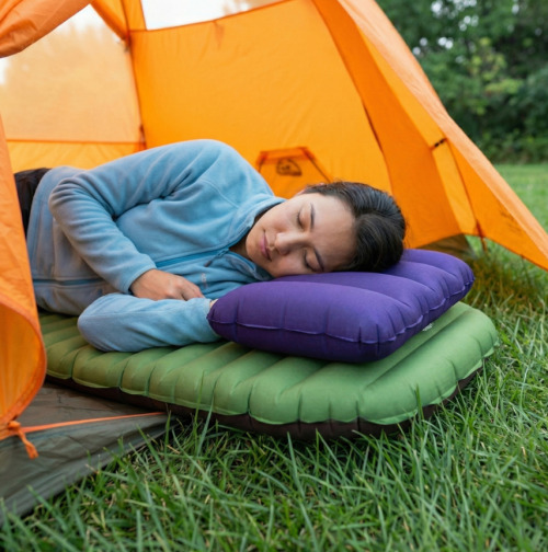 Надувная подушка с бархатным покрытием 53x37см, 137002