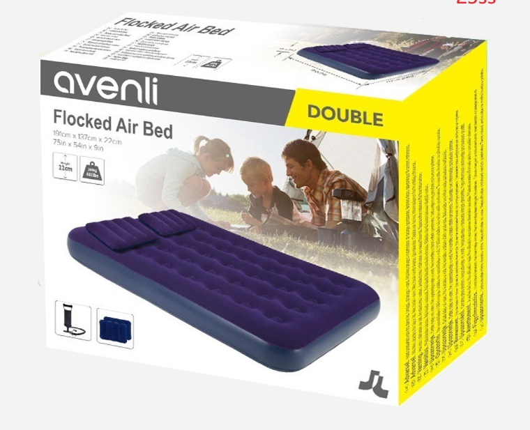 Надувной матрас Avenli, 191x137x22 см с насос, 24032