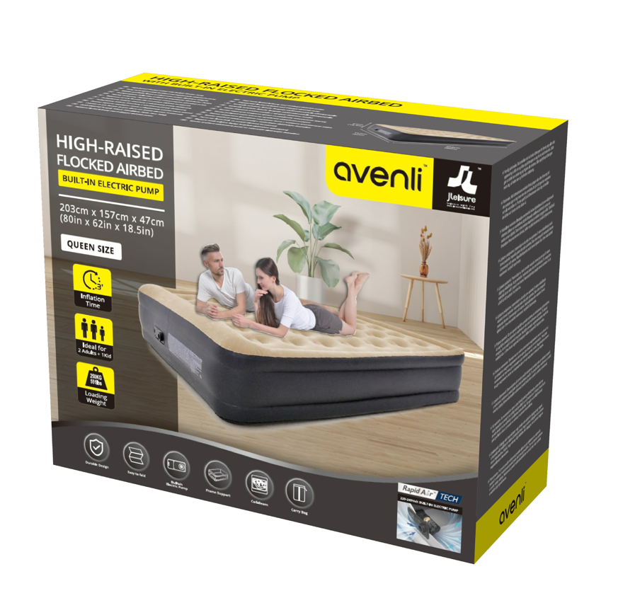 Надувной матрас Avenli, 203x157x47 см, встр.насос, 24042EU