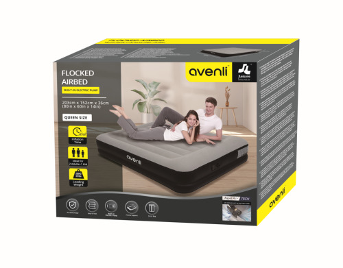 Надувной матрас Avenli, 203x152x36 см, встр.насос, 24515EU