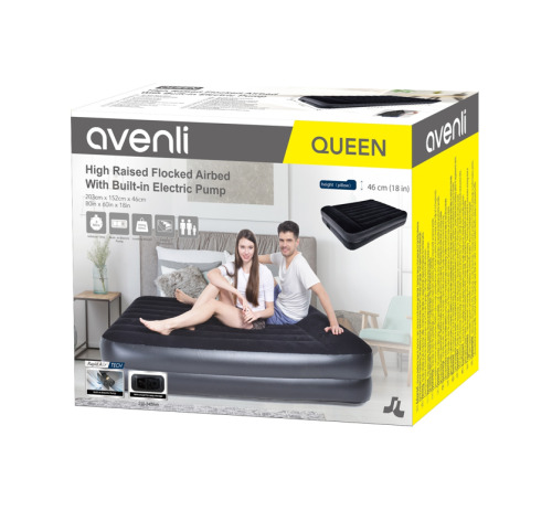 Saltea gonflabila Avenli, 203x152x46 cm, pompa încorporata, 24018EU