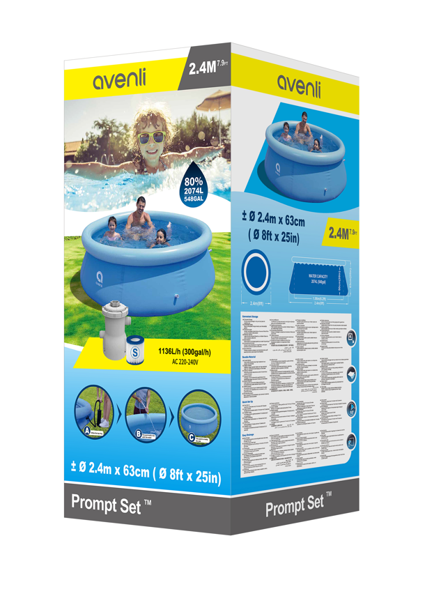 Piscina gonflabila Avenli 244x63cm, 2074L, pompa, filtru, 17792EU