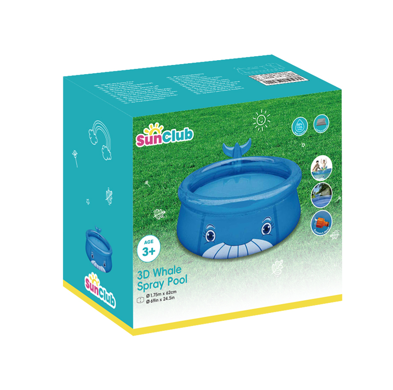 Piscina gonflabila Avenli 3D Whale Spray, 175x62cm, 1143L, 17399