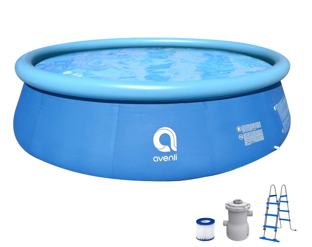 Надувной бассейн Avenli 366x90cм, 654 Л, фильтр-насос, лестница, 17795EU