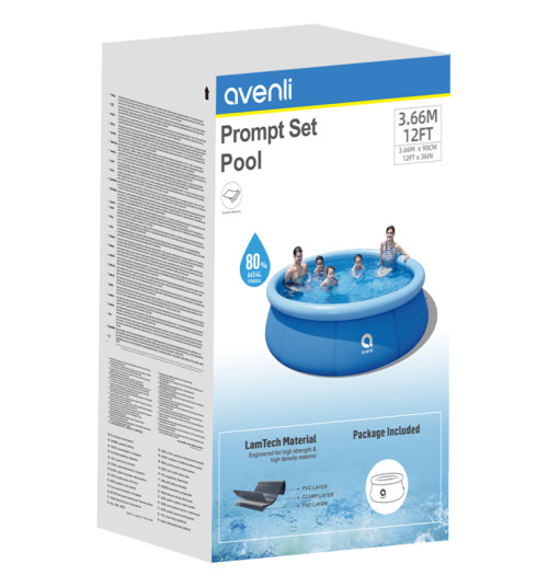 Piscina gonflabila Avenli 366x90cm, 654L, 17795