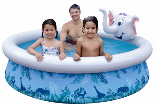 Piscina gonflabila Avenli 3D Elephant Spray, 205x47cm, 855L, 17821