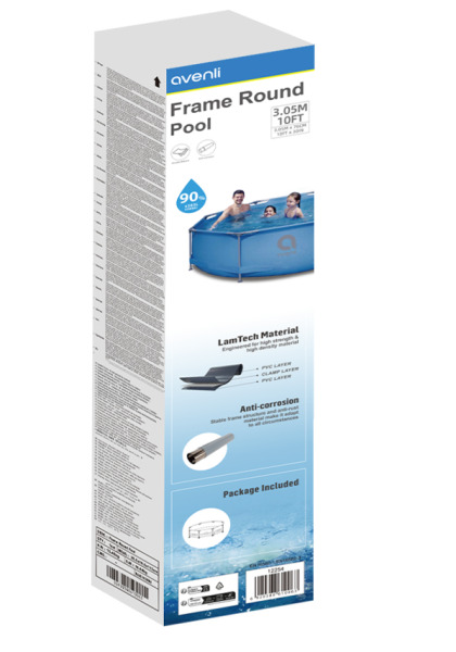 Piscina Avenli 305x76cm, 4383L, cadru metalic, 12254