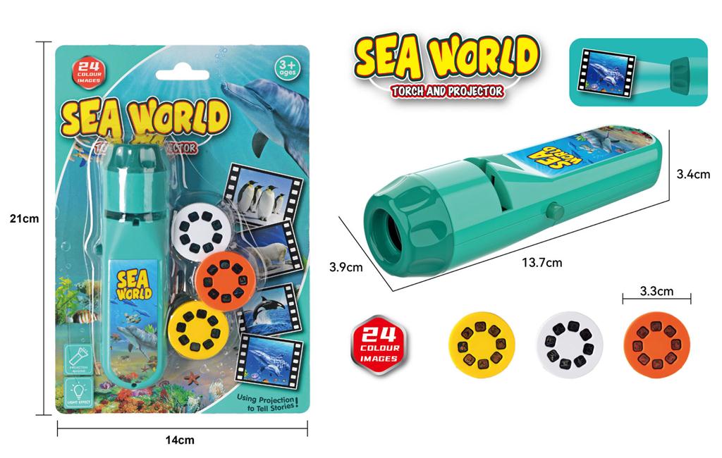 Фонарик с проекцией  морских животных, 899-6
