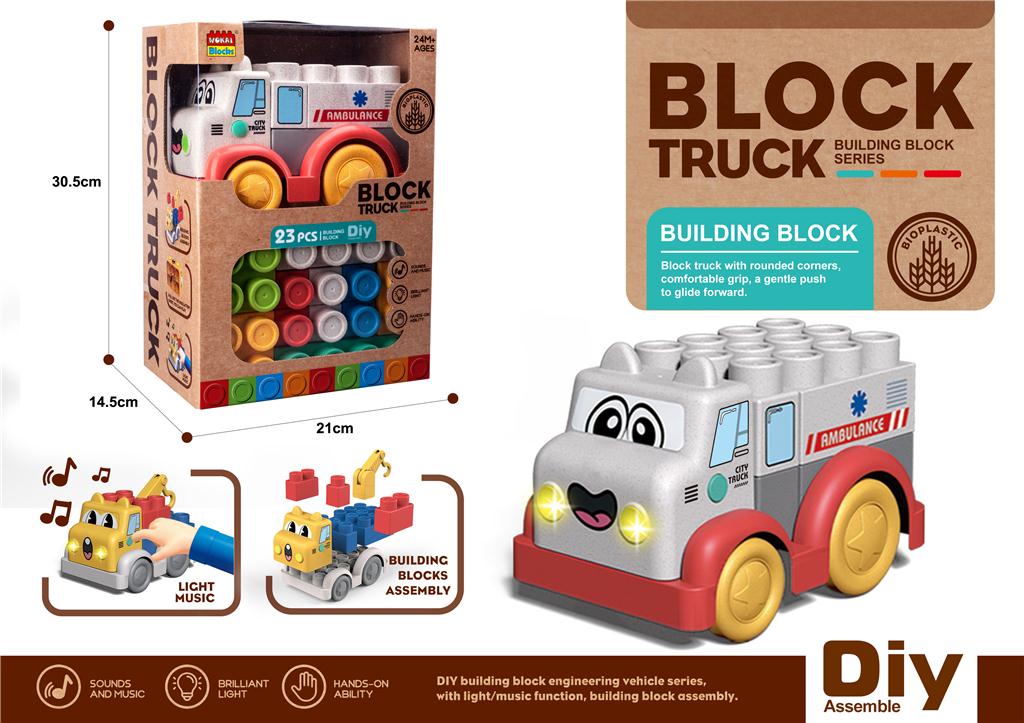 BIO Set Masina-constructor 23 el., lumina si muzica, 9911C