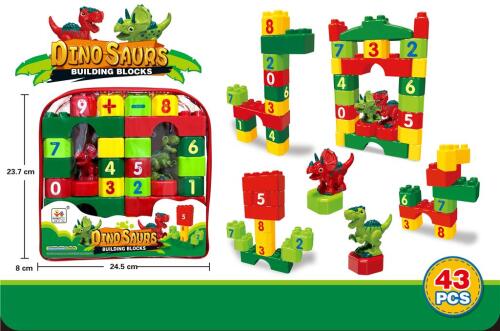 Constructor cu piese mari in rucsac, 43 piese, Dino, 6688-115A