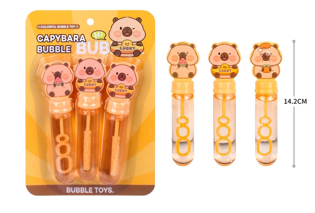 Set de 3 sticlute cu baloane de sapun capibaras, 2270-3