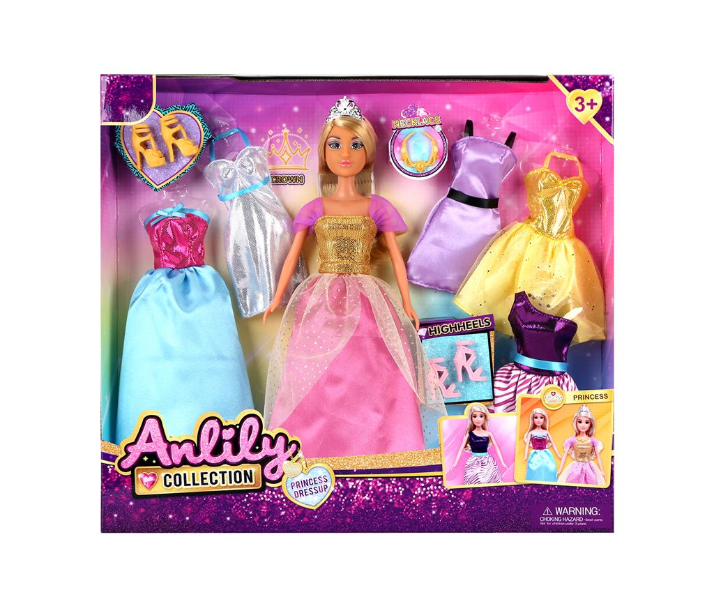 Кукла "Anlily" 30см в вечернем наряде с обувью, 5 комплектов одежды, 616289