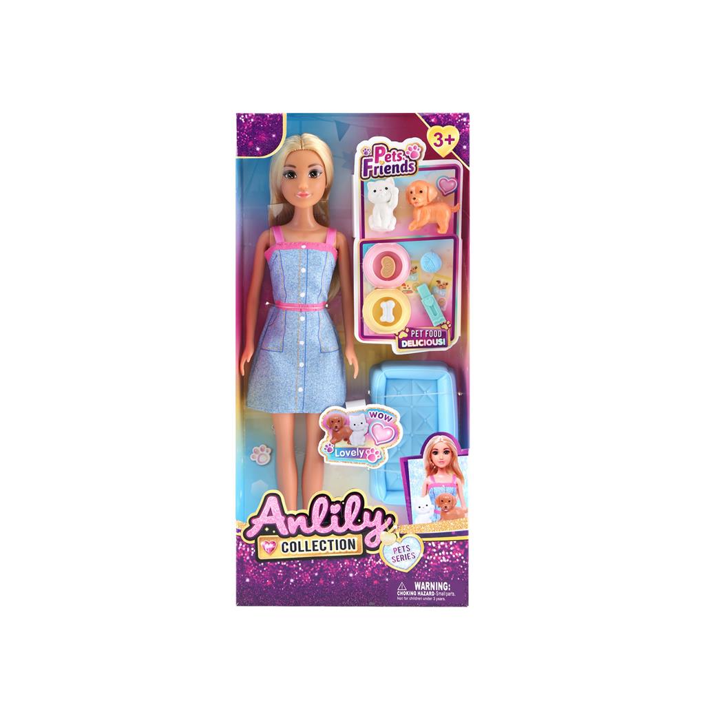 Кукла "Anlily" 30см с комплектом домашних питомцев, 616993