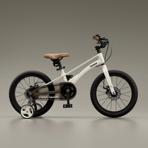 Bicicleta pentru copii Lecoco, cu 4 roti, 16 inch, alba, C-bike MT16
